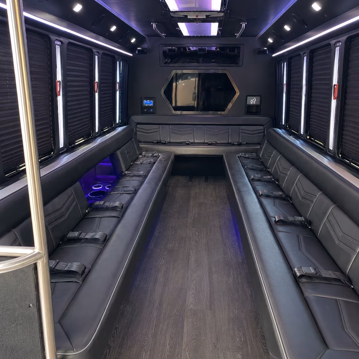colton 18 passenger party bus interior