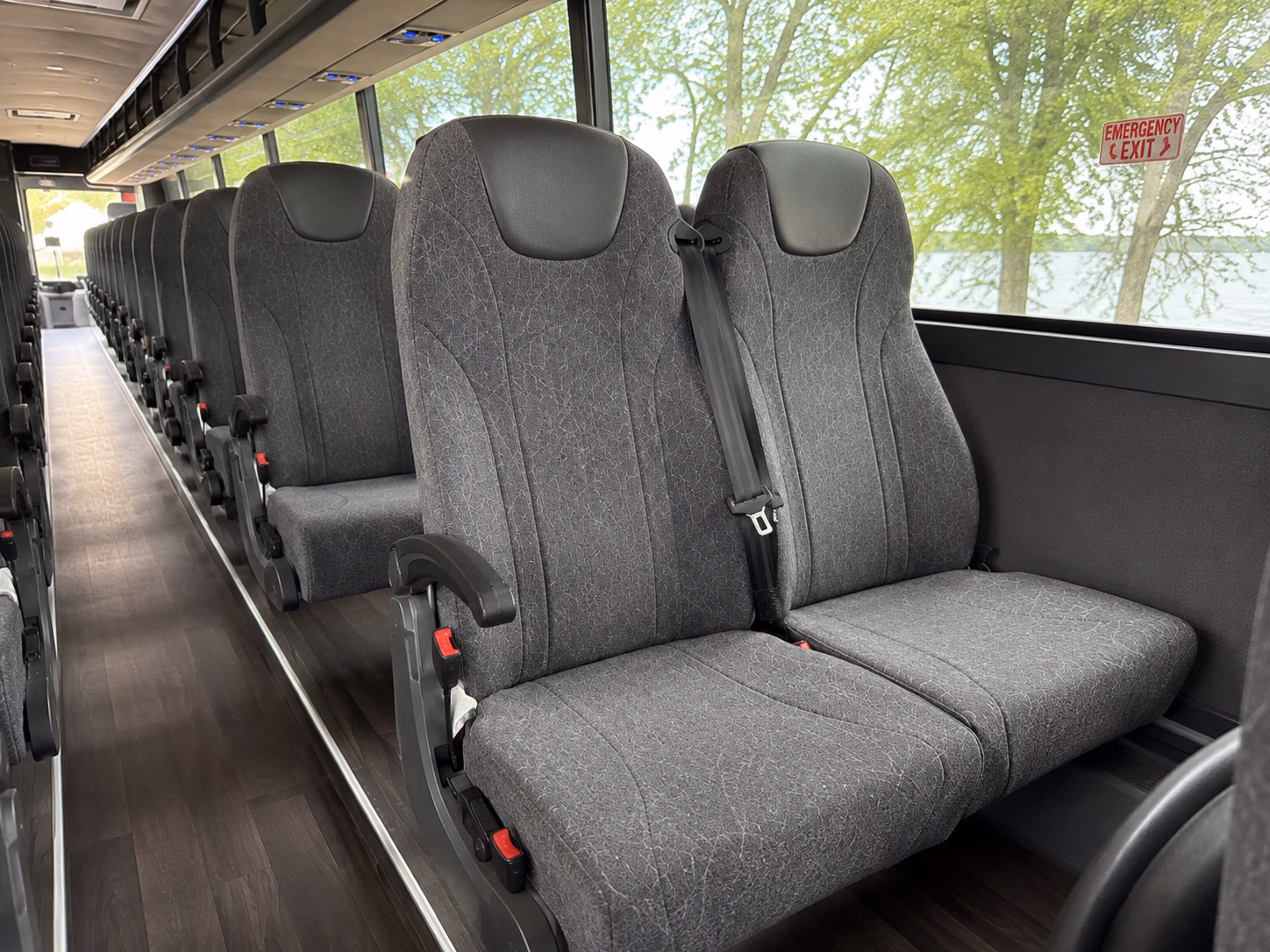 riverside charter bus rental interior