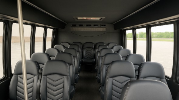 Interior of Charter Bus Company Rancho Cucamonga's 15 Passenger Minibus in Rancho Cucamonga