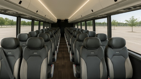 Interior of Charter Bus Company Rancho Cucamonga's 25 Passenger Mini bus in Rancho Cucamonga