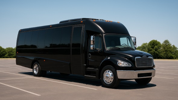 Exterior of Charter Bus Company Rancho Cucamonga's 25 Passenger Mini bus in Rancho Cucamonga