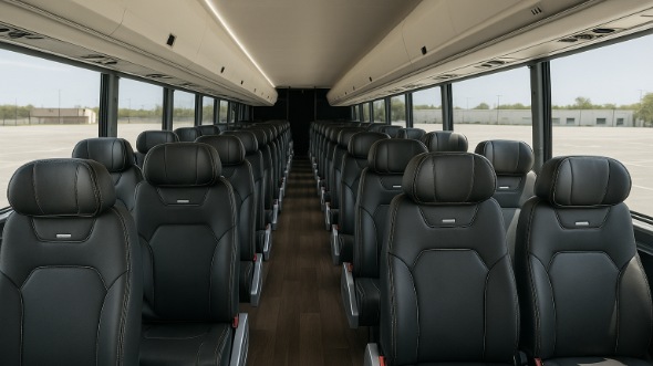 Interior of Charter Bus Company Rancho Cucamonga's 28 Passenger Mini bus in Rancho Cucamonga
