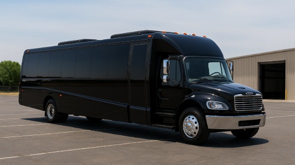 Exterior of Charter Bus Company Rancho Cucamonga's 30 Passenger Minibus in Rancho Cucamonga