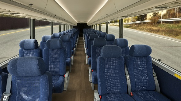 Interior of Charter Bus Company Rancho Cucamonga's 35 Passenger Minibus in Rancho Cucamonga