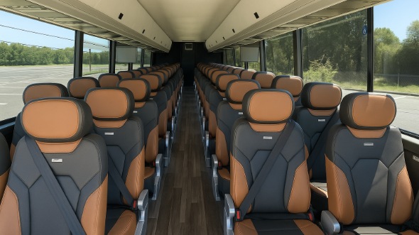 colton 50 passenger charter bus inside