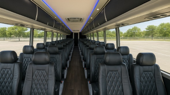 colton 55 passenger charter bus inside