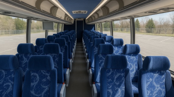 colton 56 passenger charter bus inside