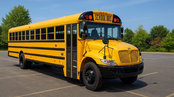 Exterior of Charter Bus Company Rancho Cucamonga's School Bus in Rancho Cucamonga