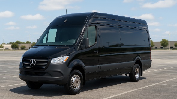 Exterior of Charter Bus Company Rancho Cucamonga's Sprinter Van Rental With Driver in Rancho Cucamonga